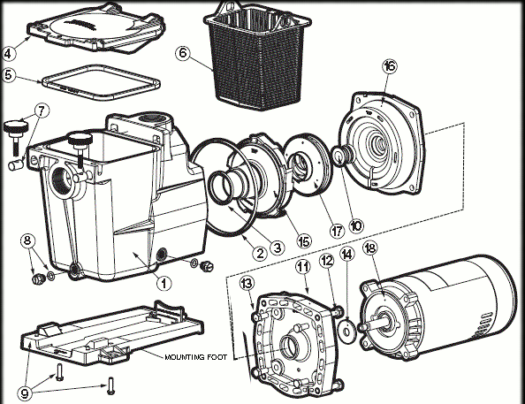 Hayward Super 2 Pump Parts Diagram